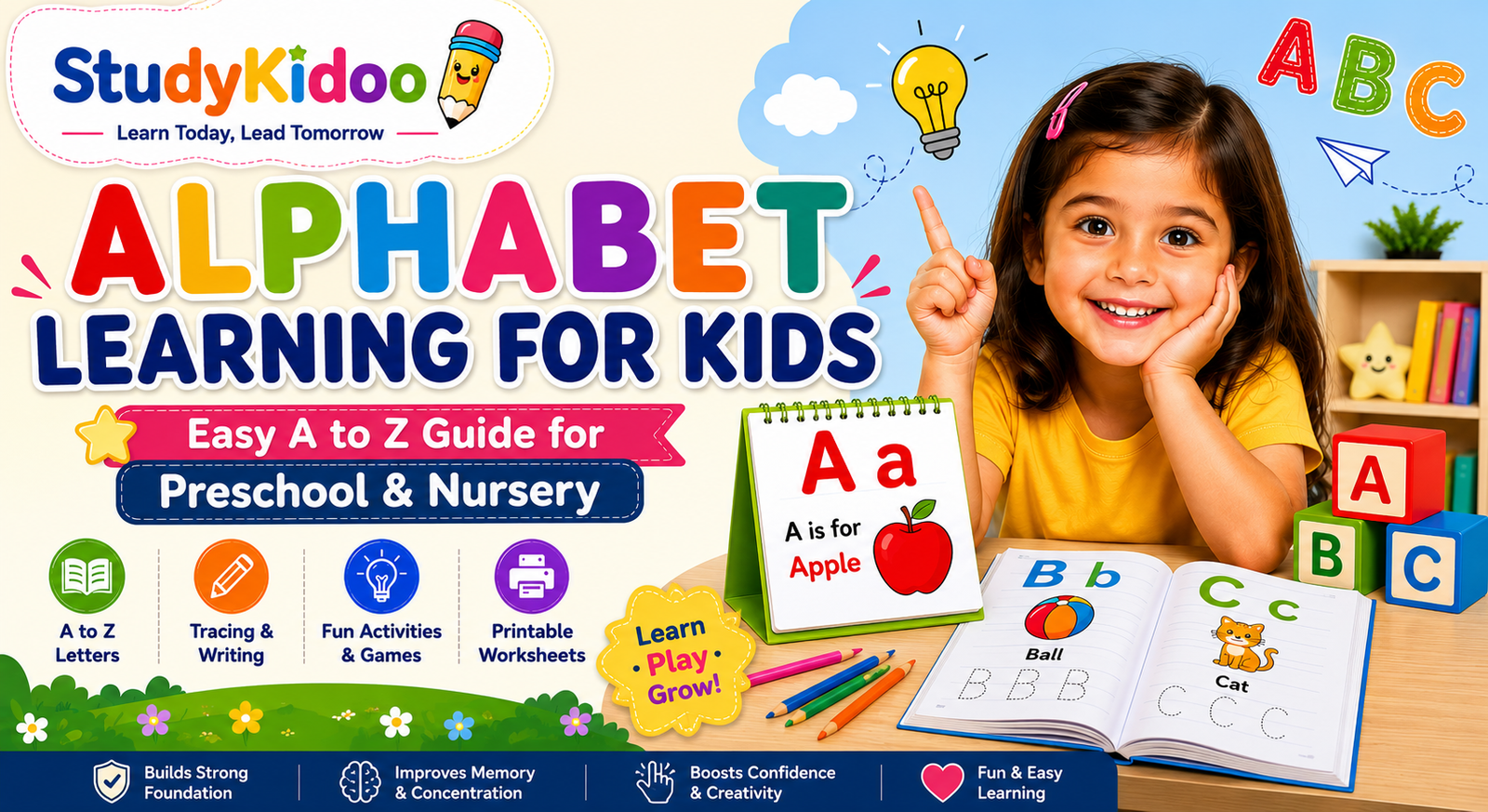 Alphabet Learning for Kids – Easy A to Z Guide for Preschool & Nursery