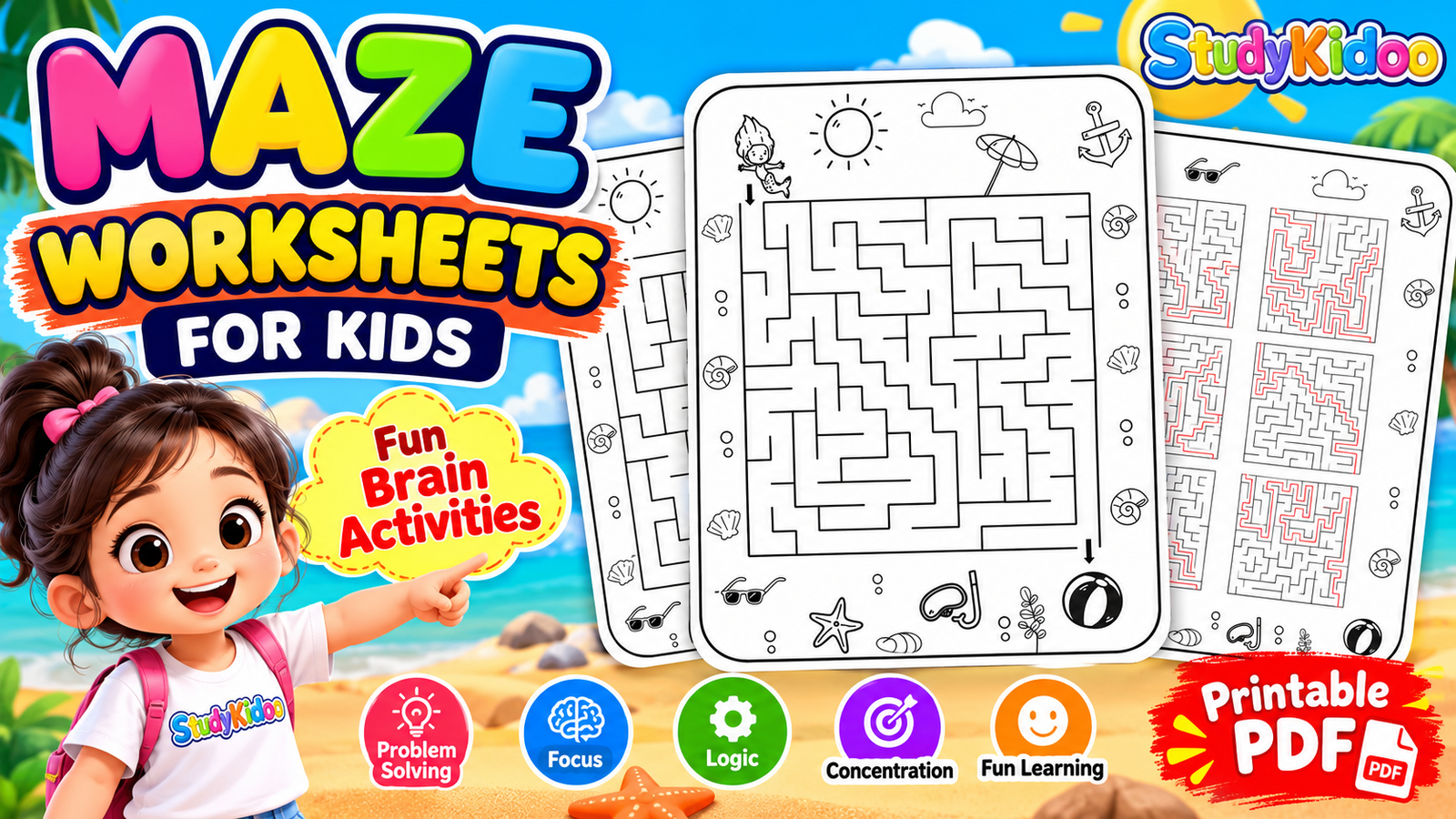 Maze Worksheets for Kids PDF – Printable Mazes for Preschool & Kindergarten | StudyKidoo