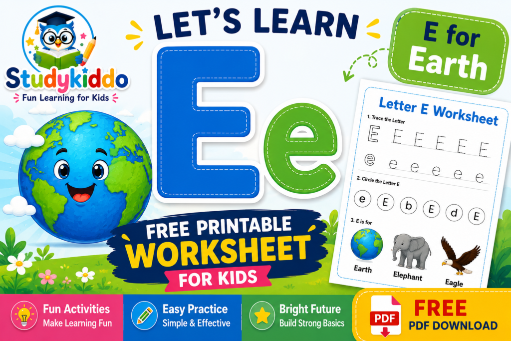 Studykidoo Alphabet letter E