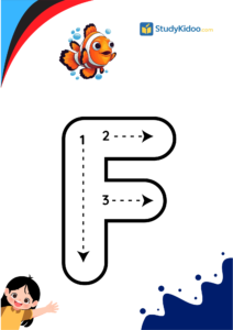 Tracing Letter F worksheet for kids